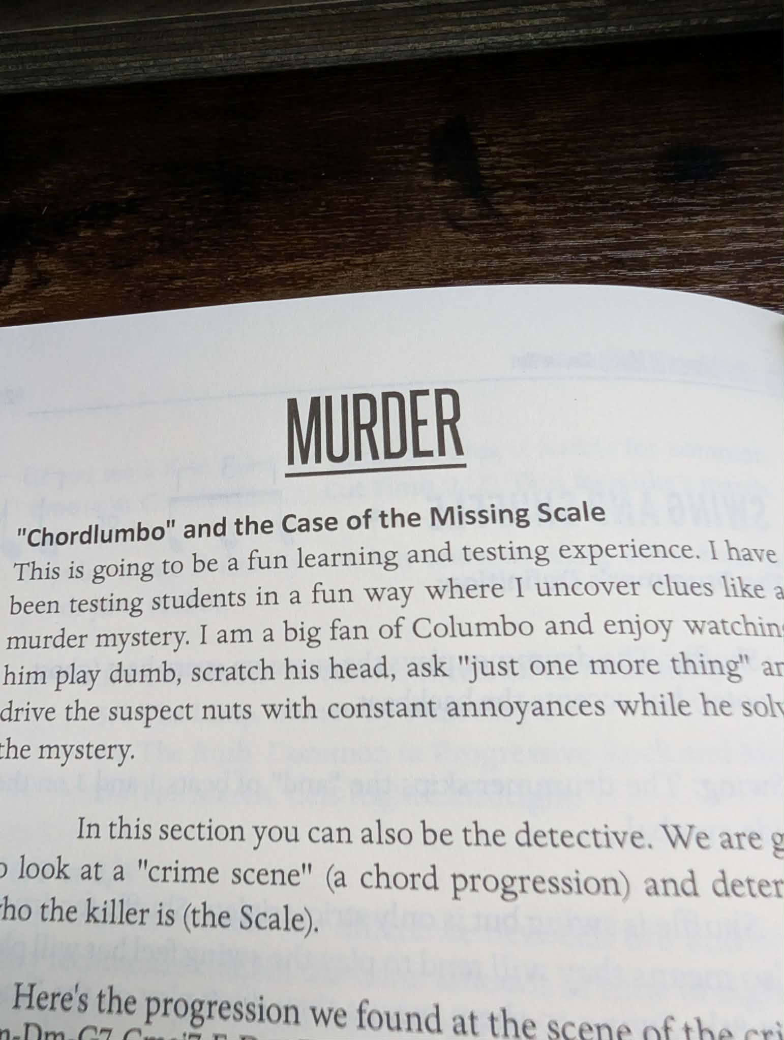 Music theory as a murder mystery - creative learning approach